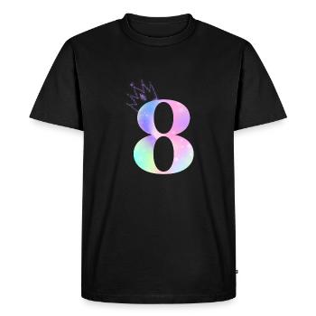 8th anniversary rainbow - Men's Premium Organic T-Shirt - black - Front - Nico (187cm)