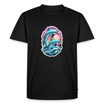 dauphin et ocean - T-shirt Premium bio Homme - noir - Devant - Nico (187cm)