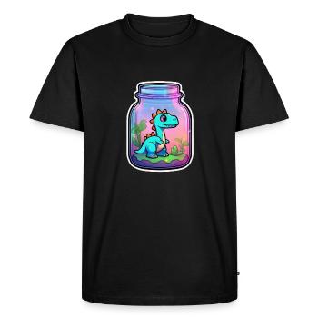 dinosaure dans un pot dessin animé - T-shirt Premium bio Homme - noir - Devant - Nico (187cm)
