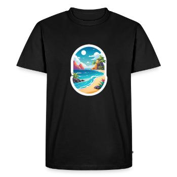 plage vacances soleil mer - T-shirt Premium bio Homme - noir - Devant - Nico (187cm)