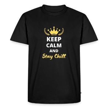 Keep Calm and Stay Chill - Men's Premium Organic T-Shirt - black - Front - Nico (187cm)