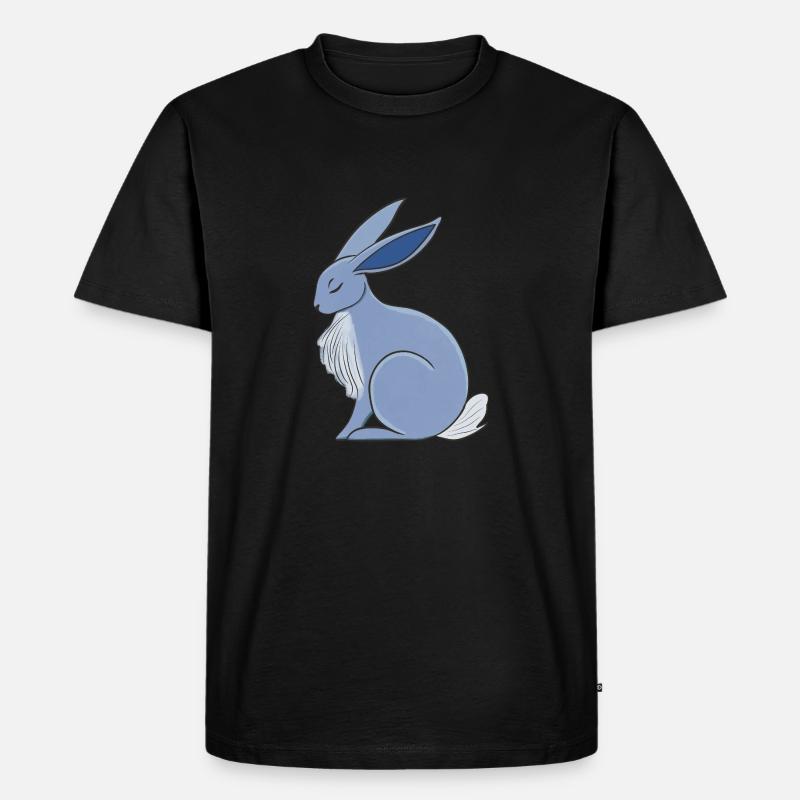 Blauer Rabit - Männer Premium Bio T-Shirt - Schwarz