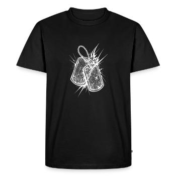 Hors-la-loi, crânes, gangs, motards, soldats, armée - T-shirt Premium bio Homme - noir - Devant - Nico (187cm)