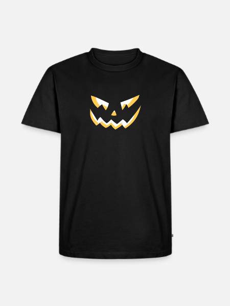 Kürbis Helloween - Männer Premium Bio T-Shirt - Schwarz