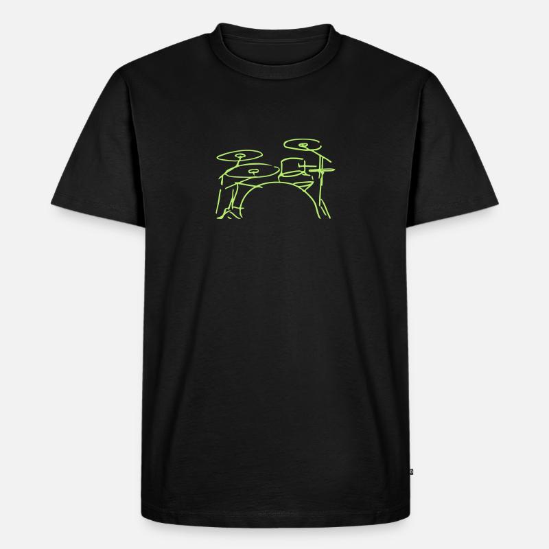 Drumset - Männer Premium Bio T-Shirt - Schwarz