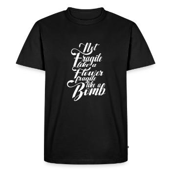 Pas fragile comme une fleur, mais un - T-shirt Premium bio Homme - noir - Devant - Nico (187cm)