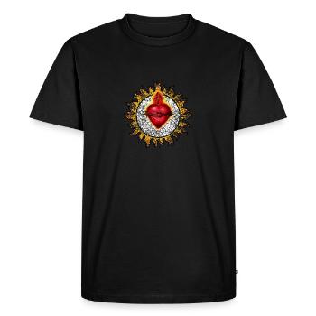 Sacré-Cœur de Jésus-Christ Catholique Christ Vintage - T-shirt Premium bio Homme - noir - Devant - Nico (187cm)