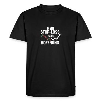 Mein Stop Loss heißt Hoffnung - Männer Premium Bio T-Shirt - Schwarz - Vorne - Nico (187cm)