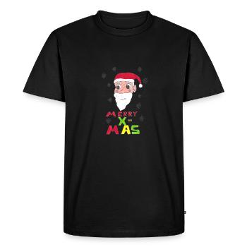 Santa Merry X-MAS - Men's Premium Organic T-Shirt - black - Front - Nico (187cm)