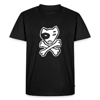Pitbull chien crâne pirate - T-shirt Premium bio Homme - noir - Devant - Nico (187cm)