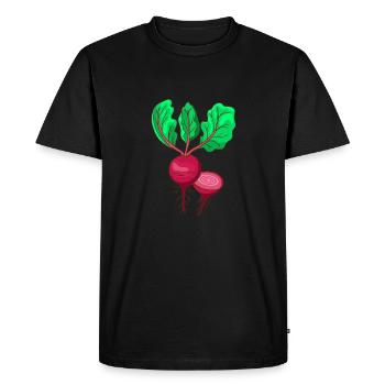 Beetroot Beet Bete - Men's Premium Organic T-Shirt - black - Front - Nico (187cm)