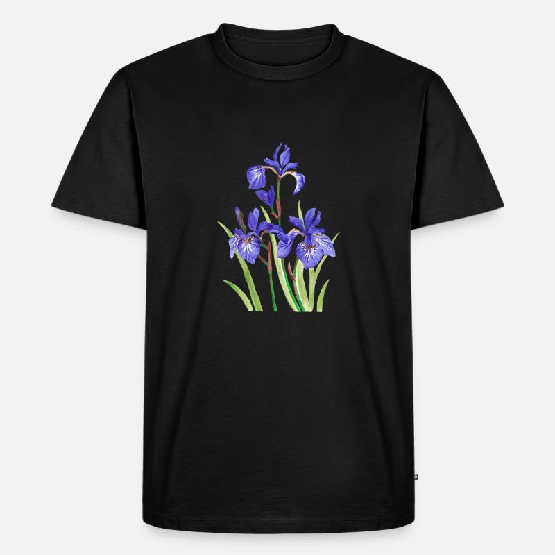 Iris - Männer Premium Bio T-Shirt - Schwarz