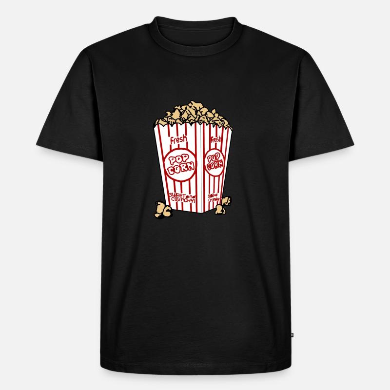 Popcorn-Becher - Männer Premium Bio T-Shirt - Schwarz