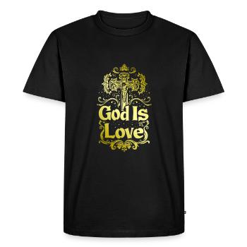 Dieu est Amour Jésus-Christ Foi Espérance Spru - T-shirt Premium bio Homme - noir - Devant - Nico (187cm)