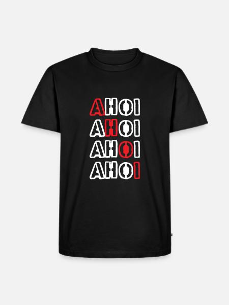 AHOI - Label126 - Männer Premium Bio T-Shirt - Schwarz