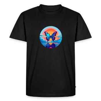 Morpho Papillon Bleu - T-shirt Premium bio Homme - noir - Devant - Nico (187cm)