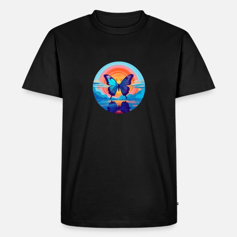 Blauer Morpho-Schmetterling - Männer Premium Bio T-Shirt - Schwarz