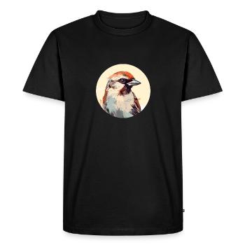 Moineau domestique - T-shirt Premium bio Homme - noir - Devant - Nico (187cm)