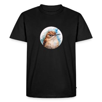 Wren bird - Men's Premium Organic T-Shirt - black - Front - Nico (187cm)