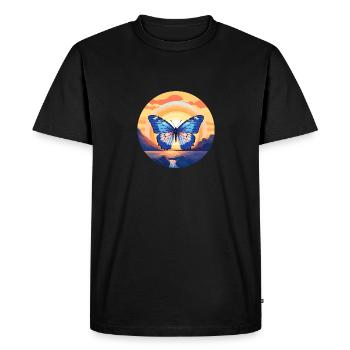 Morpho Papillon Bleu - T-shirt Premium bio Homme - noir - Devant - Nico (187cm)
