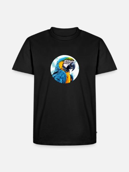 Blue and gold macaw - Men's Premium Organic T-Shirt - black