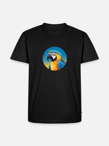 Blue and gold macaw - Men's Premium Organic T-Shirt - black