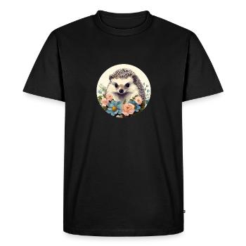 Cute hedgehog - Men's Premium Organic T-Shirt - black - Front - Nico (187cm)