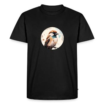 Moineau domestique - T-shirt Premium bio Homme - noir - Devant - Nico (187cm)
