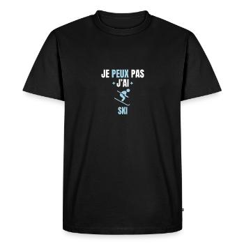 je peux pas j'ai ski - T-shirt Premium bio Homme - noir - Devant - Nico (187cm)