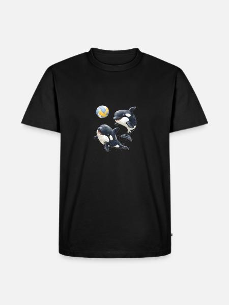 Backvolleyball - Männer Premium Bio T-Shirt - Schwarz