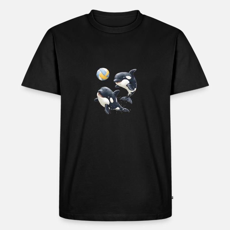 Backvolleyball - Männer Premium Bio T-Shirt - Schwarz
