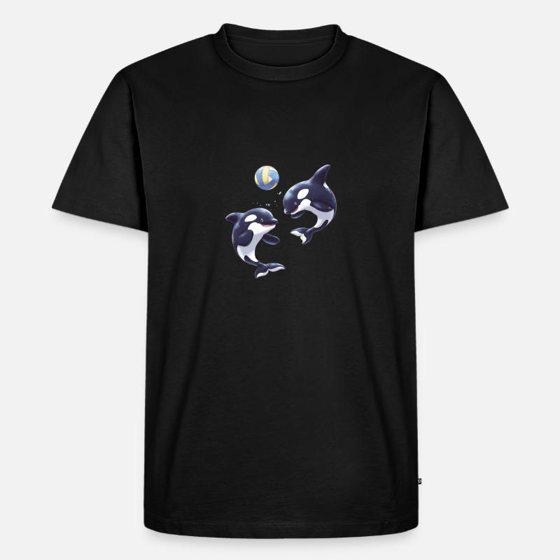 Backvolleyball - Männer Premium Bio T-Shirt - Schwarz
