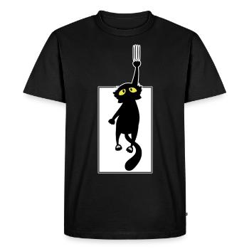 Chat noir - T-shirt Premium bio Homme - noir - Devant - Nico (187cm)
