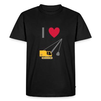 ★ Design colors can be changed ★ I love dragline excavators - Men's Premium Organic T-Shirt - black - Front - Nico (187cm)