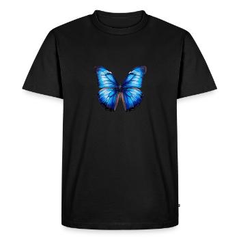 Morpho Papillon Bleu - T-shirt Premium bio Homme - noir - Devant - Nico (187cm)