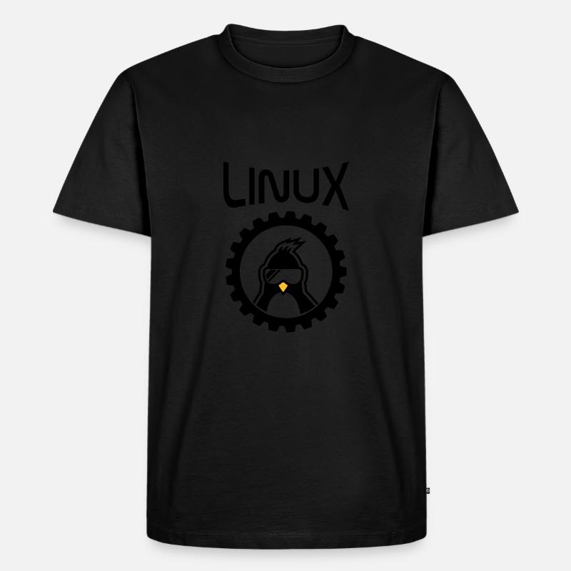 linux wheel - Männer Premium Bio T-Shirt - Schwarz