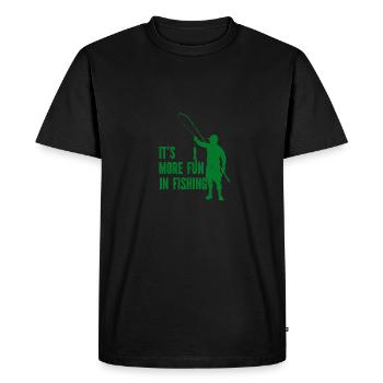 Pêcheur à la ligne Hameçon Canne à pêche Pêcheur sportif - T-shirt Premium bio Homme - noir - Devant - Nico (187cm)