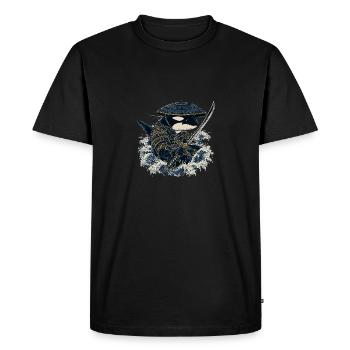 Orca Samurai Design – Warrior Killer Whale - Men's Premium Organic T-Shirt - black - Front - Nico (187cm)