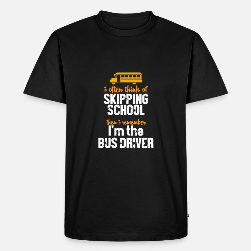 Schulbusfahrer Schulbus - Männer Premium Bio T-Shirt - Schwarz