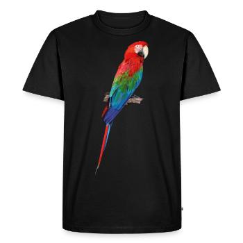 Ara à ailes vertes - T-shirt Premium bio Homme - noir - Devant - Nico (187cm)