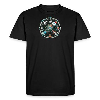 CircleOfFlight - Men's Premium Organic T-Shirt - black - Front - Nico (187cm)