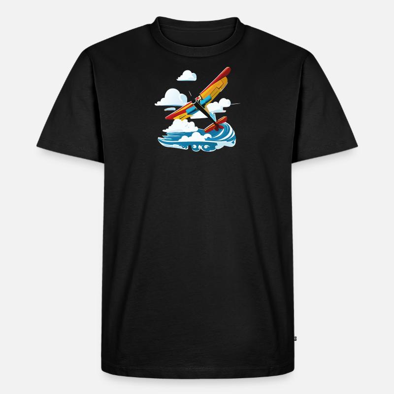 YellowUpSpreadClouds - Männer Premium Bio T-Shirt - Schwarz