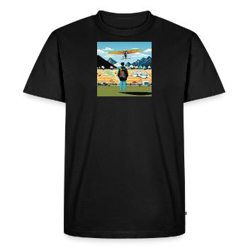 GuyWatchingPlanesFour - Men's Premium Organic T-Shirt - black - Front - Nico (187cm)