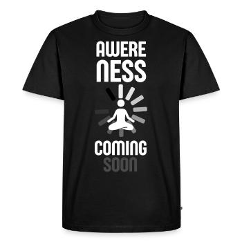 Awereness coming soon - T-shirt Premium bio Homme - noir - Devant - Nico (187cm)