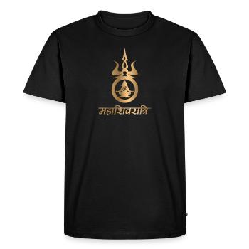 Shiva Meditation Gold Version - T-shirt Premium bio Homme - noir - Devant - Nico (187cm)