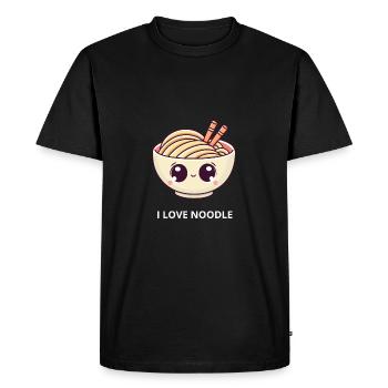 I LOVE NOODLE - Men's Premium Organic T-Shirt - black - Front - Nico (187cm)
