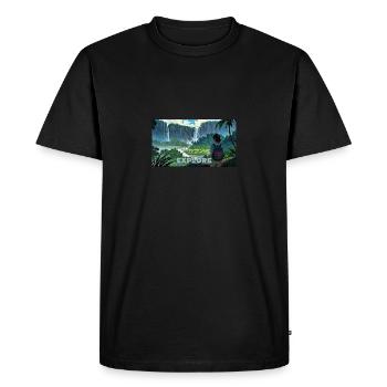 Explore Jungle - Men's Premium Organic T-Shirt - black - Front - Nico (187cm)