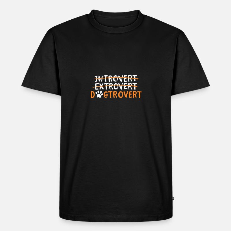 Introvert Extrovert Dogtrovert - Männer Premium Bio T-Shirt - Schwarz