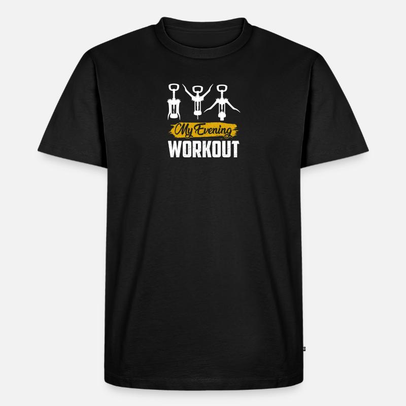 Wein Winzer Alkohol Geschenk · Abendtraining - Männer Premium Bio T-Shirt - Schwarz