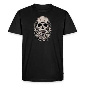 All-Seeing Eye avec Skull Horror design - T-shirt Premium bio Homme - noir - Devant - Nico (187cm)